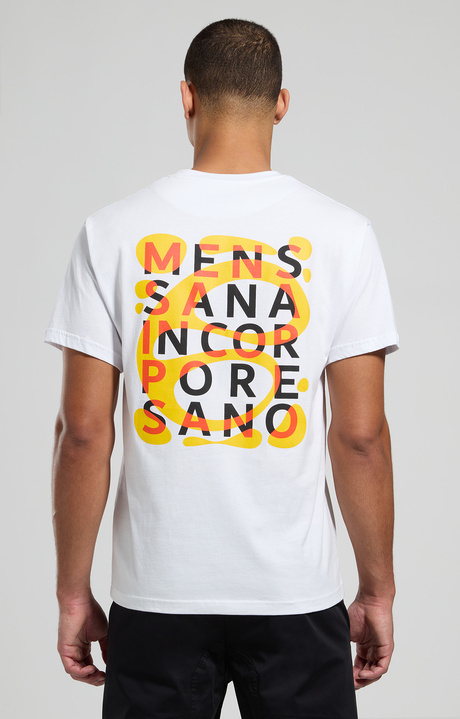 Men's back print T-shirt, WHITE, hi-res-1