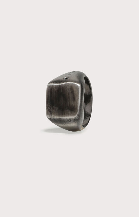 bikkembergs Grey Men's chevalier ring with diamond