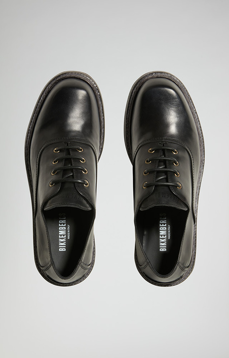 Met men's lace-up leather shoes, BLACK, hi-res-1