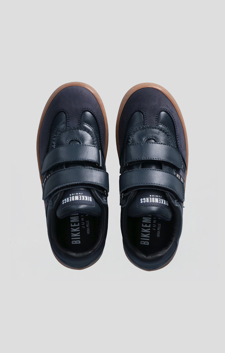 Low-top blue sneaker for Boys with practical Velcro closure, ideal for everyday wear, BLUE, hi-res-1