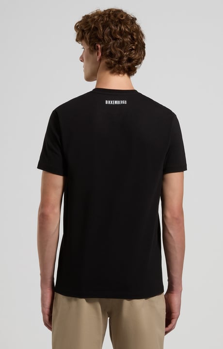 Slim fit men’s T-shirt with “Pioneer” print, BLACK Slim fit men’s T-shirt with “Pioneer” print, BLACK, hi-res-1