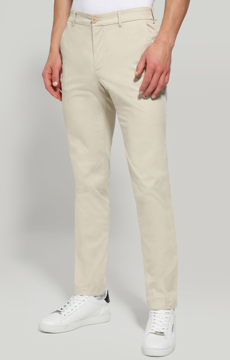Men's pants with elastic waist, LIGHT BEIGE, hi-res-1