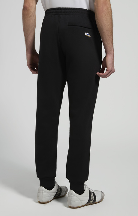 Men&rsquo;s joggers with embroidered flap, BLACK, hi-res-1