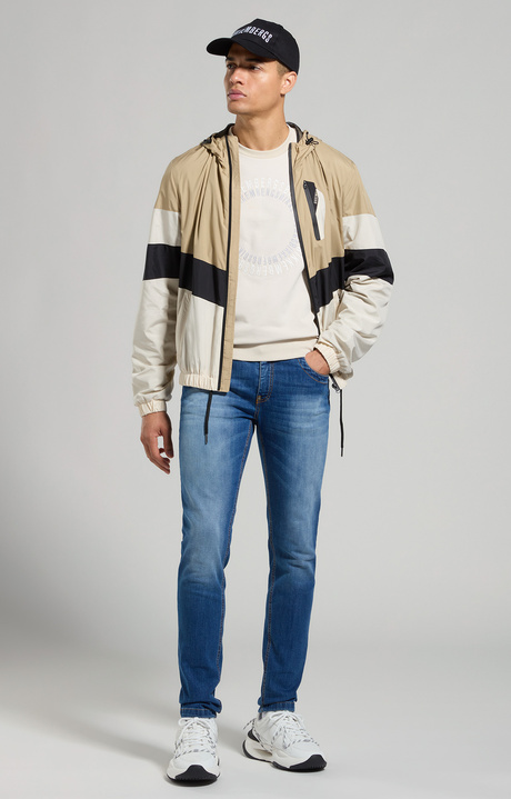 Colour block men's jacket, OLIVE GREY, hi-res-1