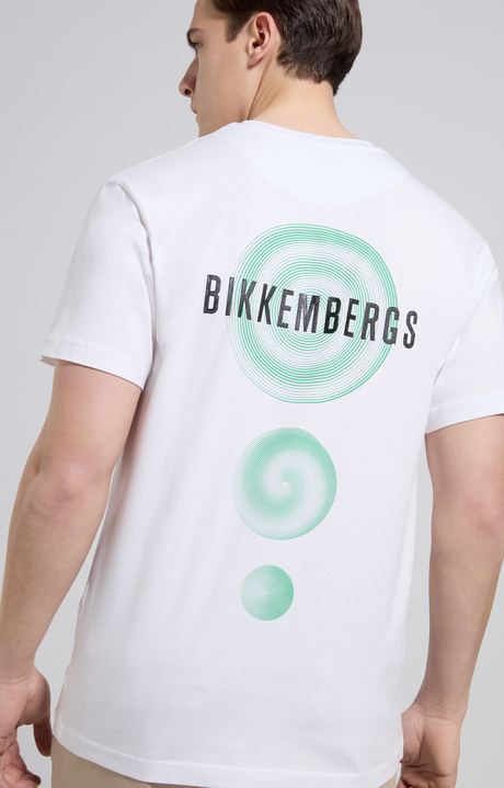 Men's T-shirt with print on back, WHITE, hi-res-1