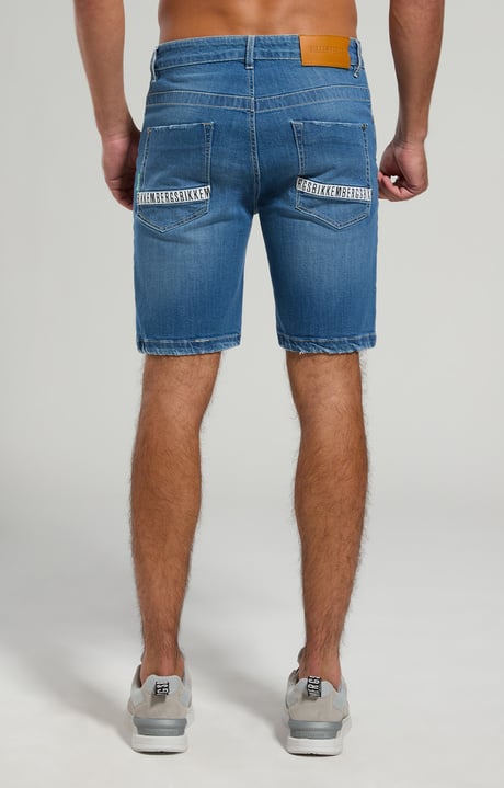 Men's jean shorts, BLUE DENIM LIGHT LAV.2, hi-res-1