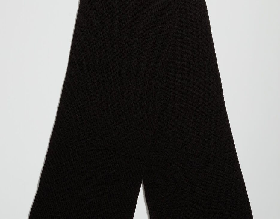 Men's scarf with tape detail, BLACK Men's scarf with tape detail, BLACK, hi-res-1