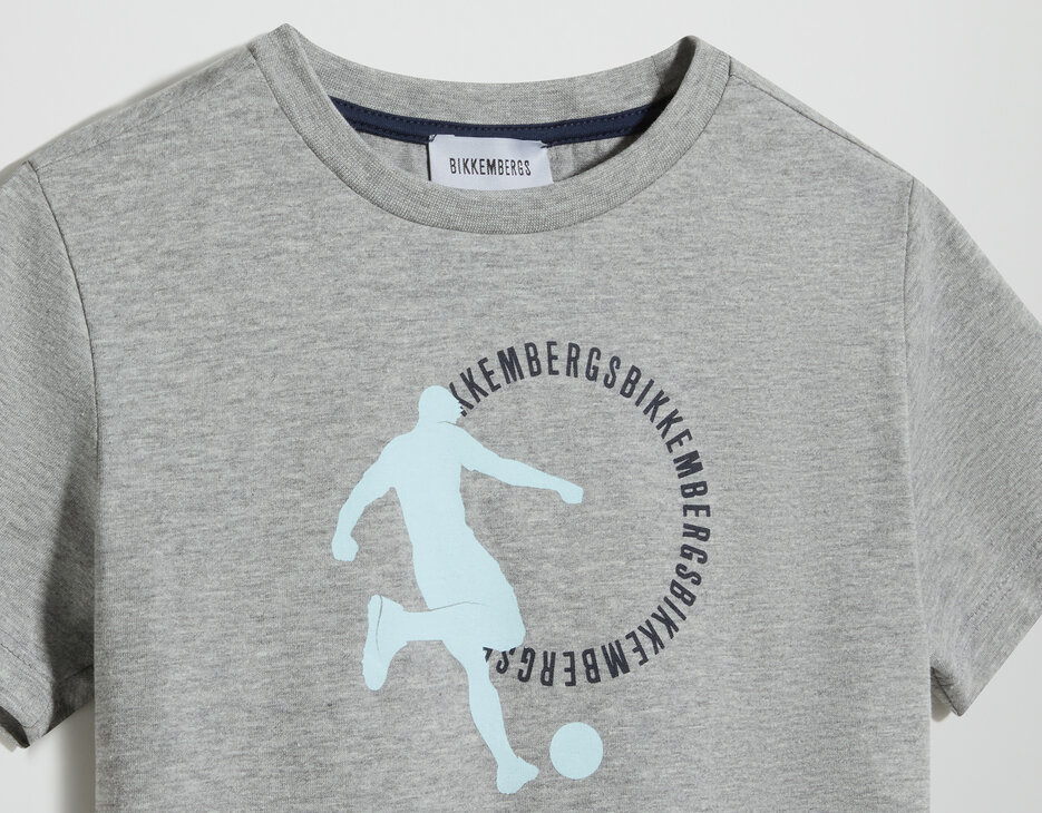 Boys' Slim-Fit Soccer Print T-Shirt, GREY MELANGE, hi-res-1