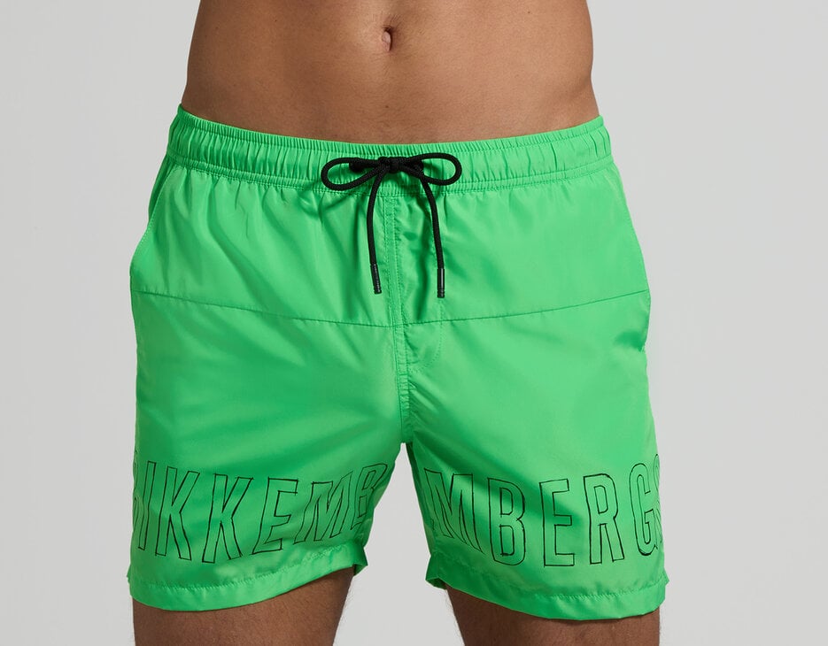 Men's boardshorts - outline logo, GREEN FLUO Men's boardshorts - outline logo, GREEN FLUO, hi-res-1