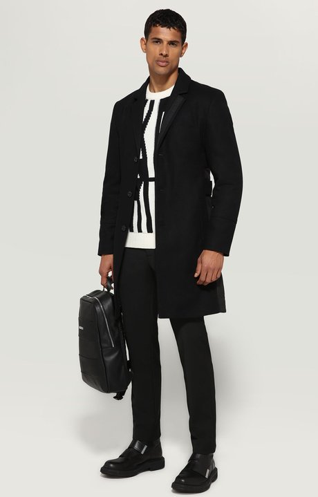 Men's coat with quilted back, BLACK, hi-res-1