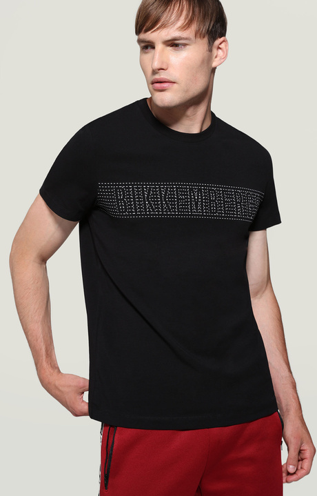 Men's short sleeved T-shirt, BLACK, hi-res-1