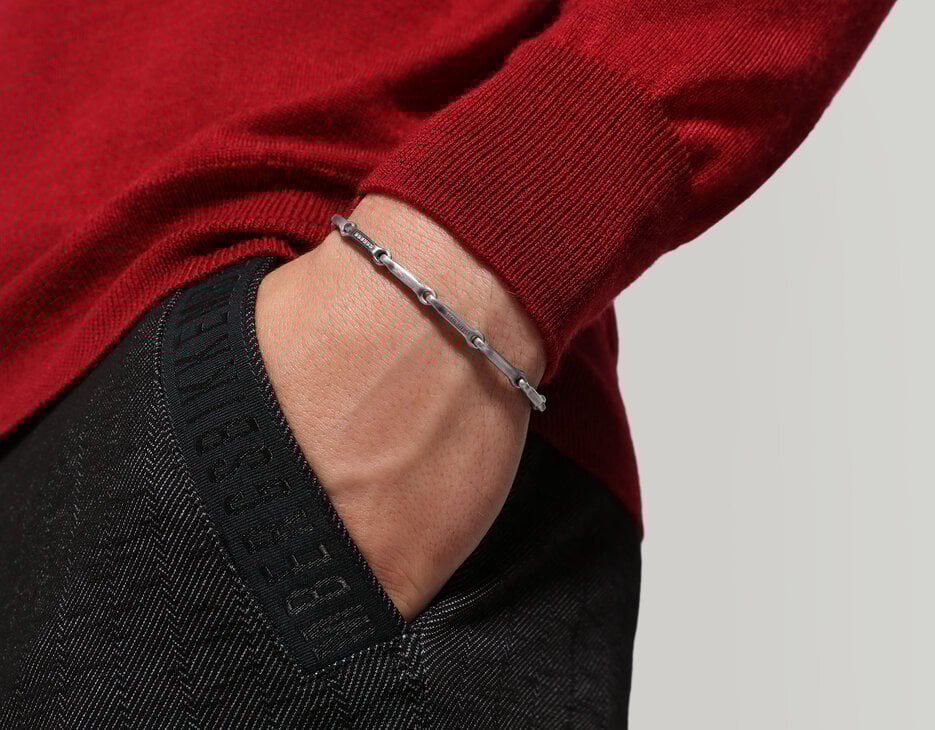 Men's bracelet with diamonds, VINTAGE Men's bracelet with diamonds, VINTAGE, hi-res-1