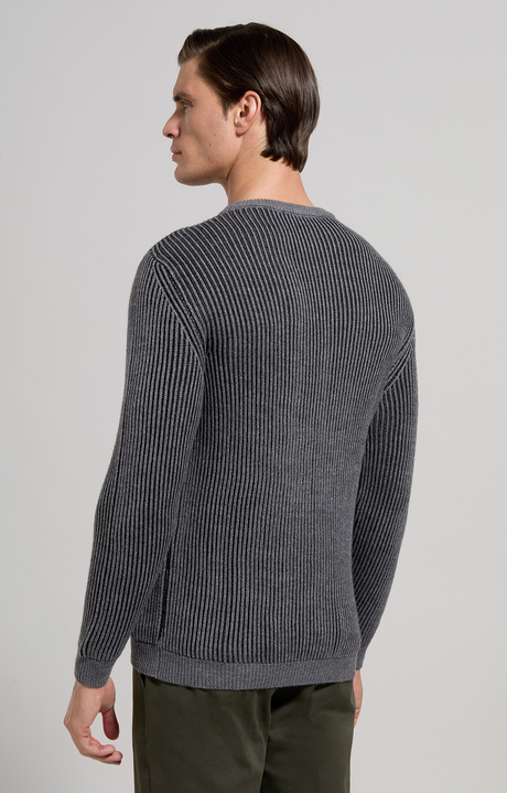 Men's blended wool pullover, METEORITE BLACK, hi-res-1