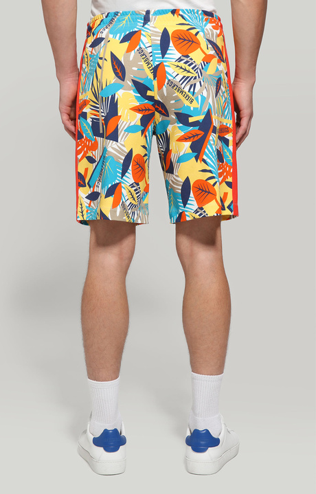 Men's shorts with tropical print, TROPICAL YELLOW, hi-res-1