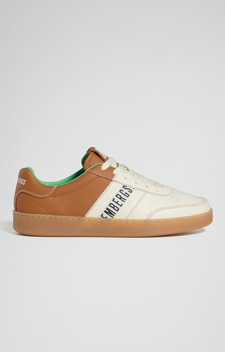 Men&rsquo;s Recoba color-block sneakers, OFF WHITE/BROWN, hi-res-1