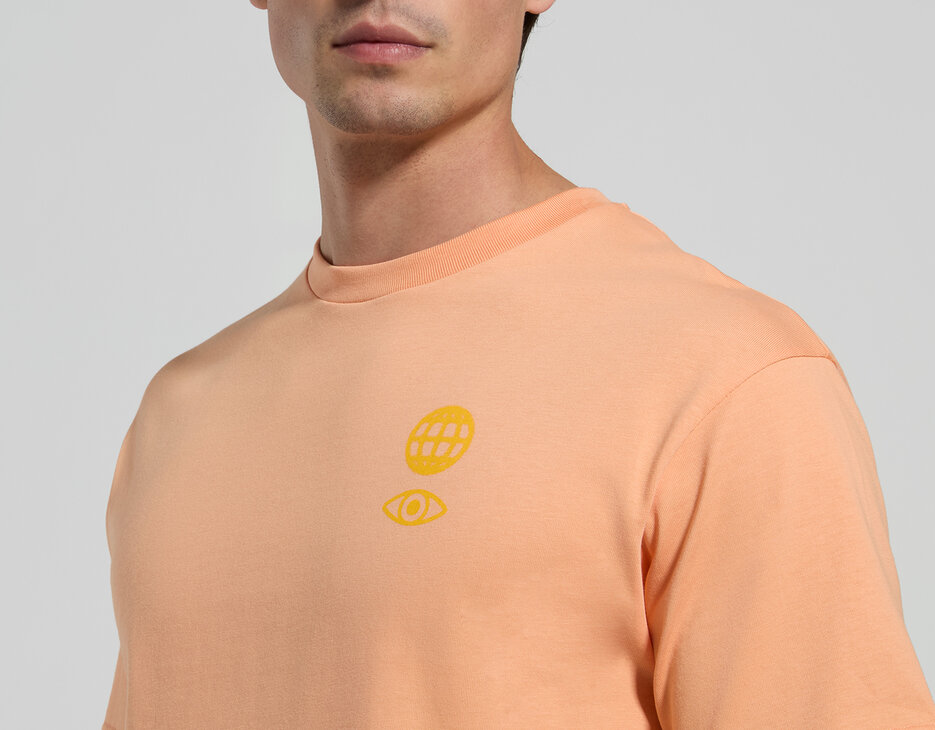 Men's back-print T-shirt, SHELL CORAL, hi-res-1