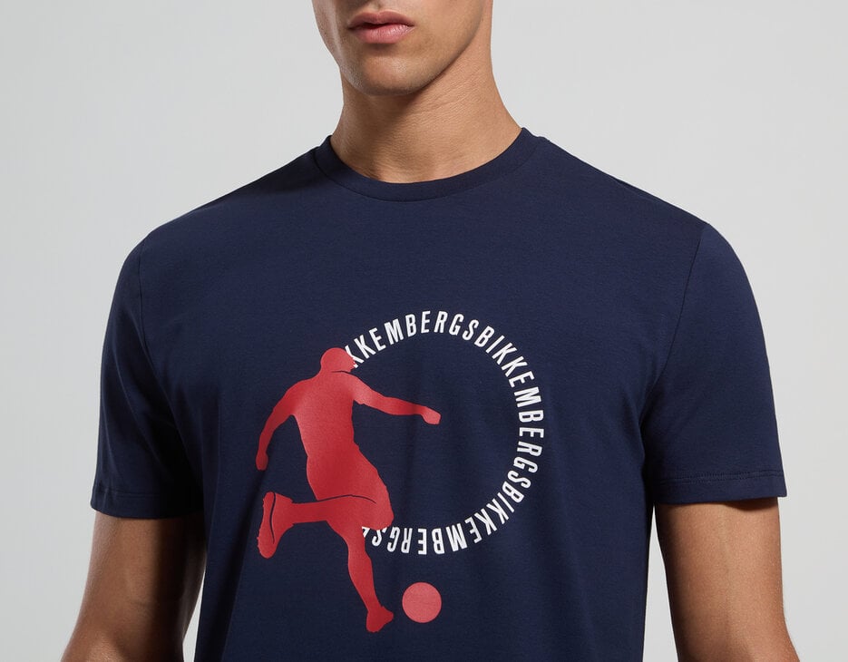 Men's soccer print T-shirt - slim fit, BLACK IRIS Men's soccer print T-shirt - slim fit, BLACK IRIS, hi-res-1