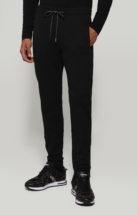 Men's sweatpants with lower leg accent, BLACK, hi-res-1