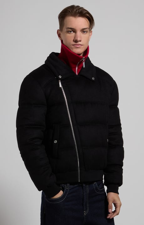 Men’s quilted wool jacket, BLACK, hi-res-1