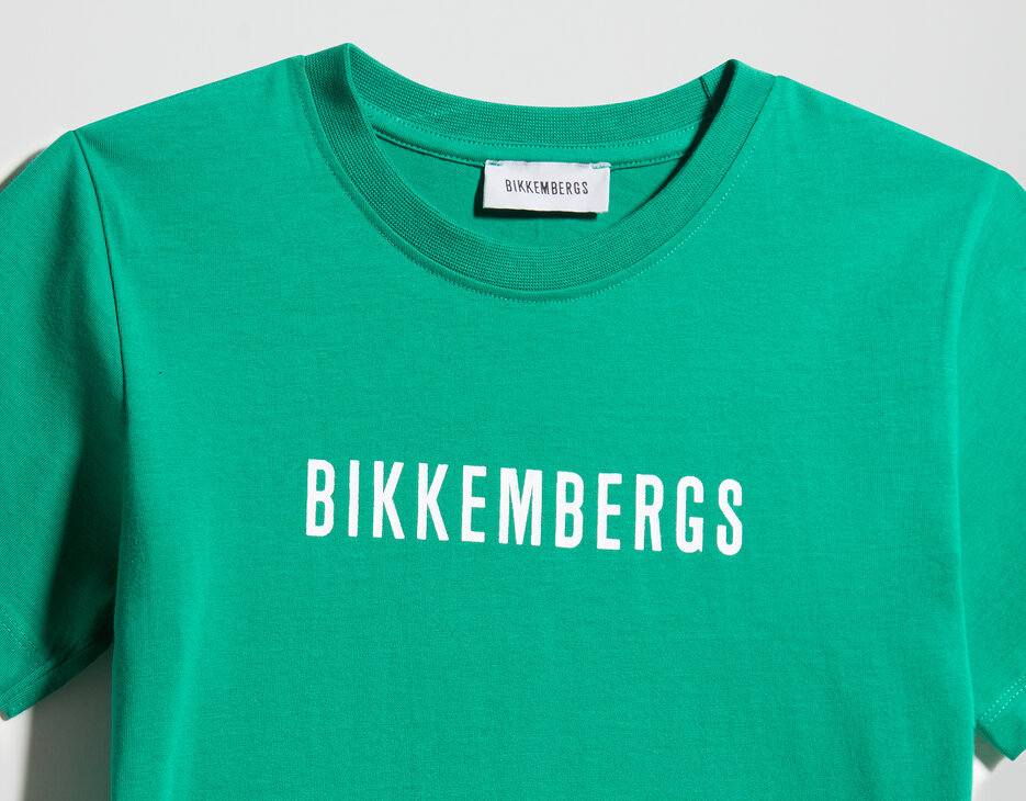 Junior's t-shirt with contrast logo, PEPPER GREEN, hi-res-1