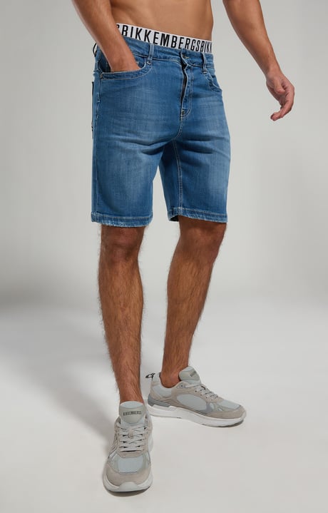 Men's jean shorts, BLUE DENIM LIGHT LAV.2, hi-res-1