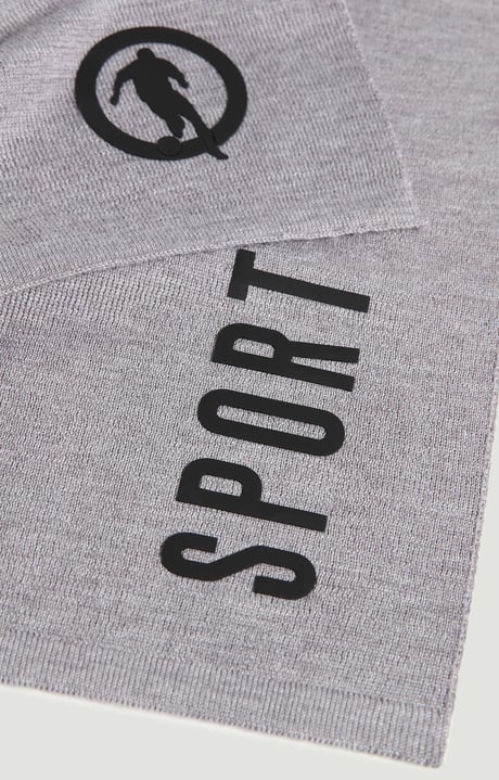 Men's scarf – Sport 25x180 cm, GREY LOGO BLACK Men's scarf – Sport 25x180 cm, GREY LOGO BLACK, hi-res-1