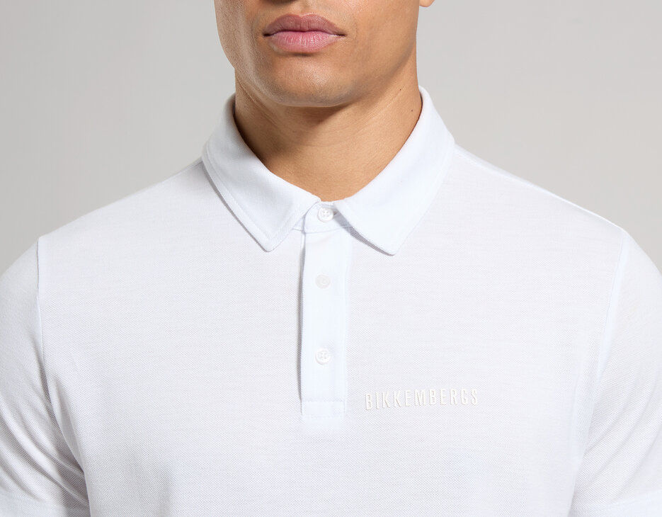 Piquet cotton men's polo shirt, WHITE Piquet cotton men's polo shirt, WHITE, hi-res-1