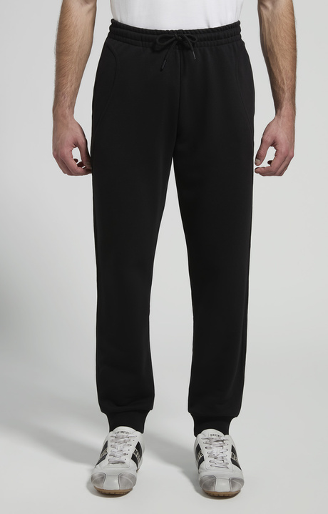 Men&rsquo;s joggers with embroidered flap, BLACK, hi-res-1