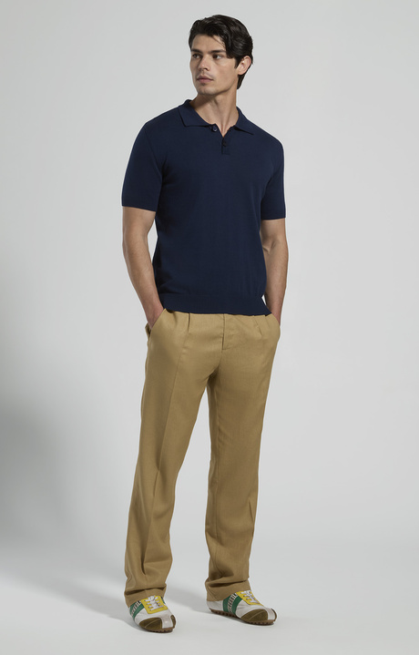 Men's knit polo shirt, BLACK IRIS, hi-res-1