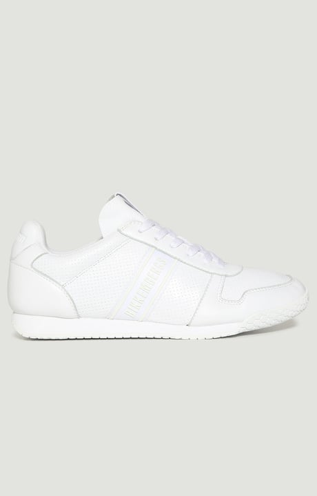 Enricus men's sneakers in perforated leather, WHITE Enricus men's sneakers in perforated leather, WHITE, hi-res-1