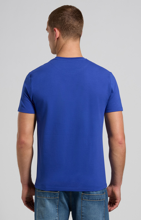 Men's soccer print T-shirt - slim fit, MAZARINE BLUE, hi-res-1
