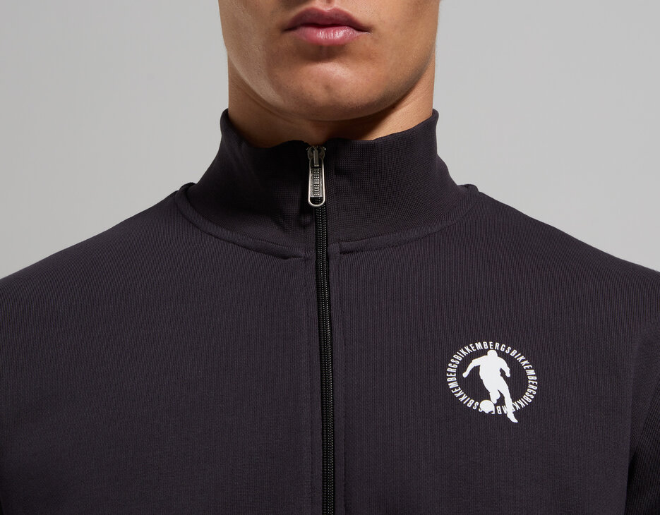 Men's soccer sweatshirt with zip, BLUE GRAPHITE, hi-res-1