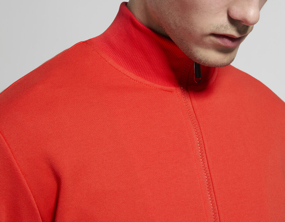 Men's sweatshirt with mesh inserts, FIERY RED, hi-res-1