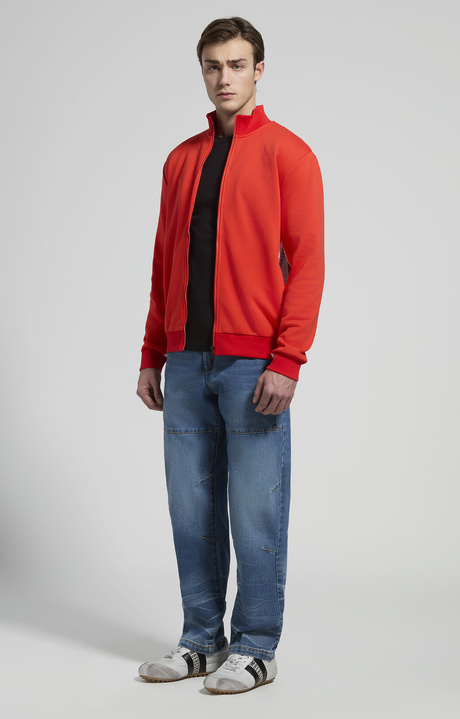 Men's sweatshirt with mesh inserts, FIERY RED, hi-res-1
