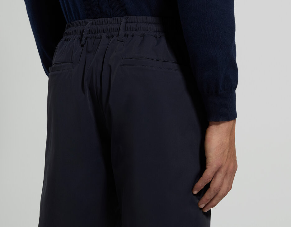 Men's elasticated-waist shorts, BLACK IRIS, hi-res-1