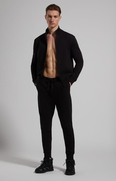 Embroidered men's sweatshirt, BLACK, hi-res-1