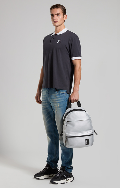 Polo uomo in piquet di cotone, BLACK IRIS, hi-res-1