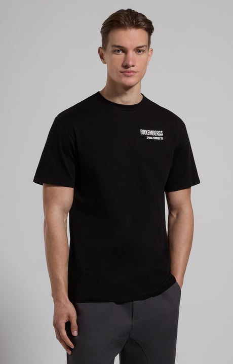 Men’s T-shirt with front and back prints, BLACK Men’s T-shirt with front and back prints, BLACK, hi-res-1