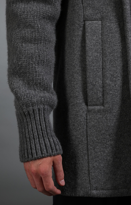 Men's grey double breasted coat, GREY, hi-res-1