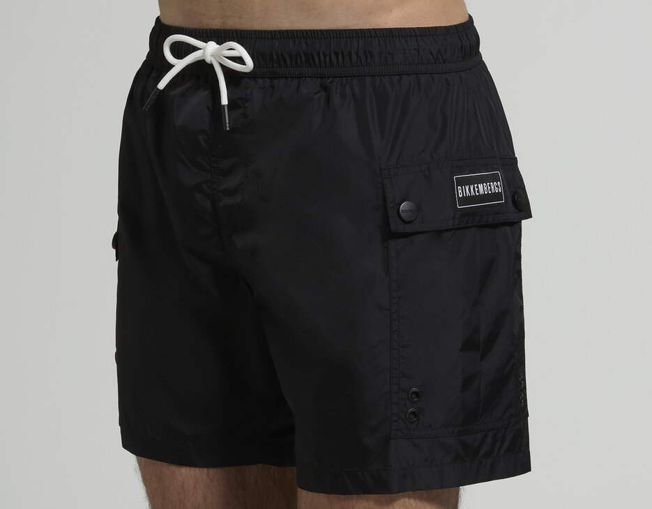 Men&rsquo;s swim shorts with pockets, BLACK, hi-res-1