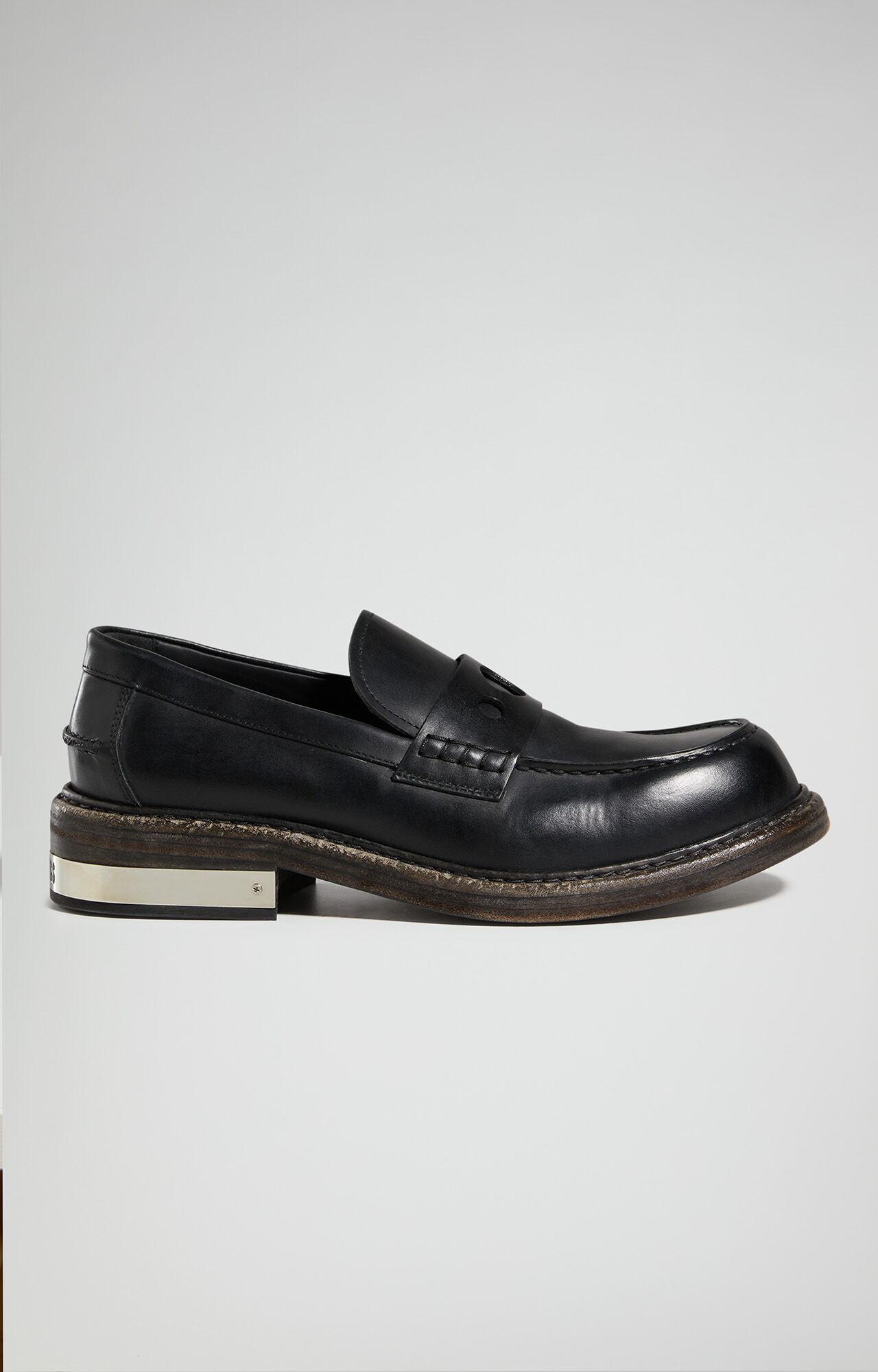 Men's slip-on shoes: leather moccasins with buckle | Bikkembergs