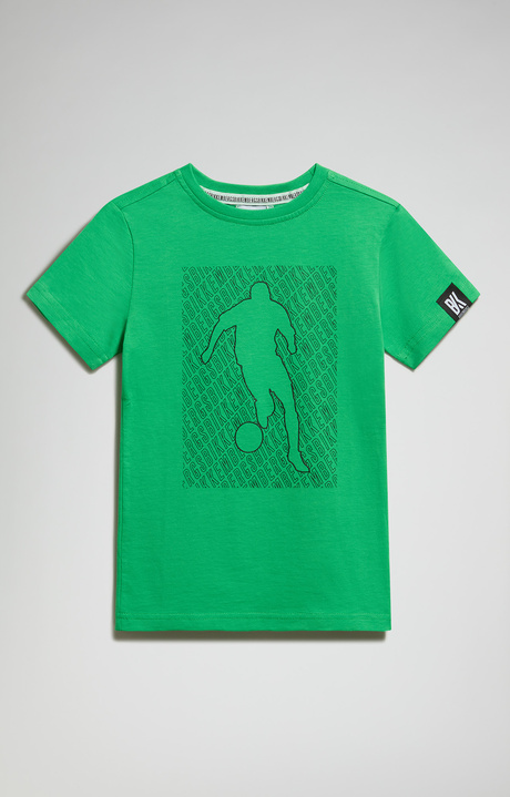 Boy's t-shirt with tone-on-tone print, CLASSIC GREEN, hi-res-1
