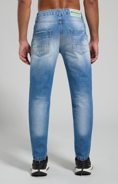 Men's jeans with contrast details, L8 BLUE DENIM, hi-res-1