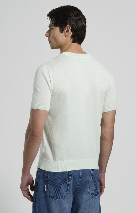Men's short-sleeve knit sweater, MILKY GREEN, hi-res-1