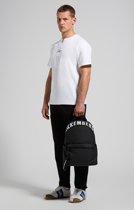 Men's zip-detail T-shirt, WHITE, hi-res-1