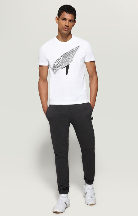 Men's T-shirt with contrast print, OPTICAL WHITE, hi-res-1
