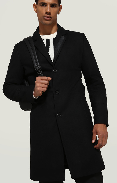 Men's coat with quilted back, BLACK, hi-res-1