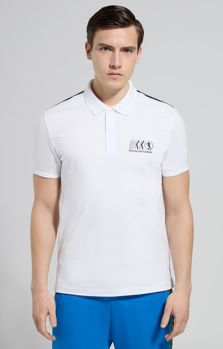 Men's print polo shirt, WHITE, hi-res-1