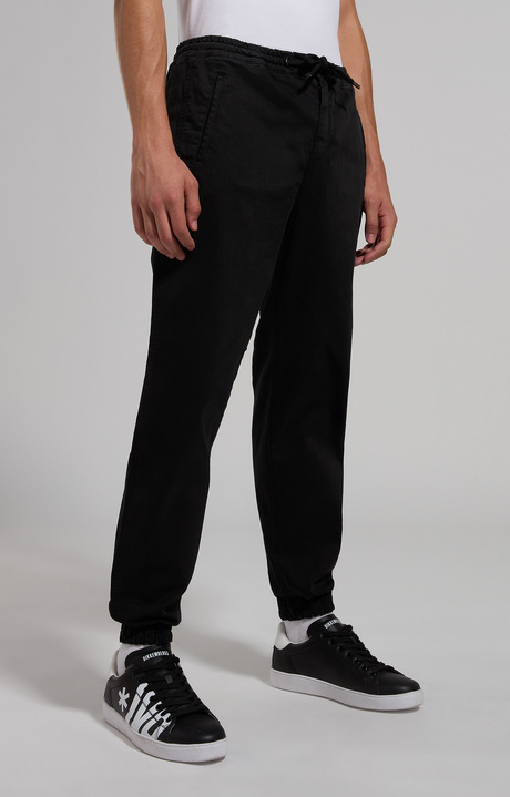 Men's joggers with embroidery, METEORITE BLACK, hi-res-1