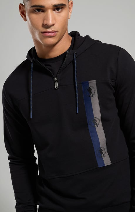 Men's hoodie sweatshirt, PIRATE BLACK, hi-res-1